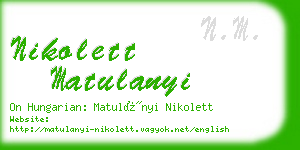 nikolett matulanyi business card